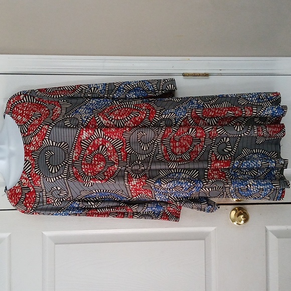 R&B collections red blue black gray shift dress career with pockets Sz 1XL - Picture 1 of 6